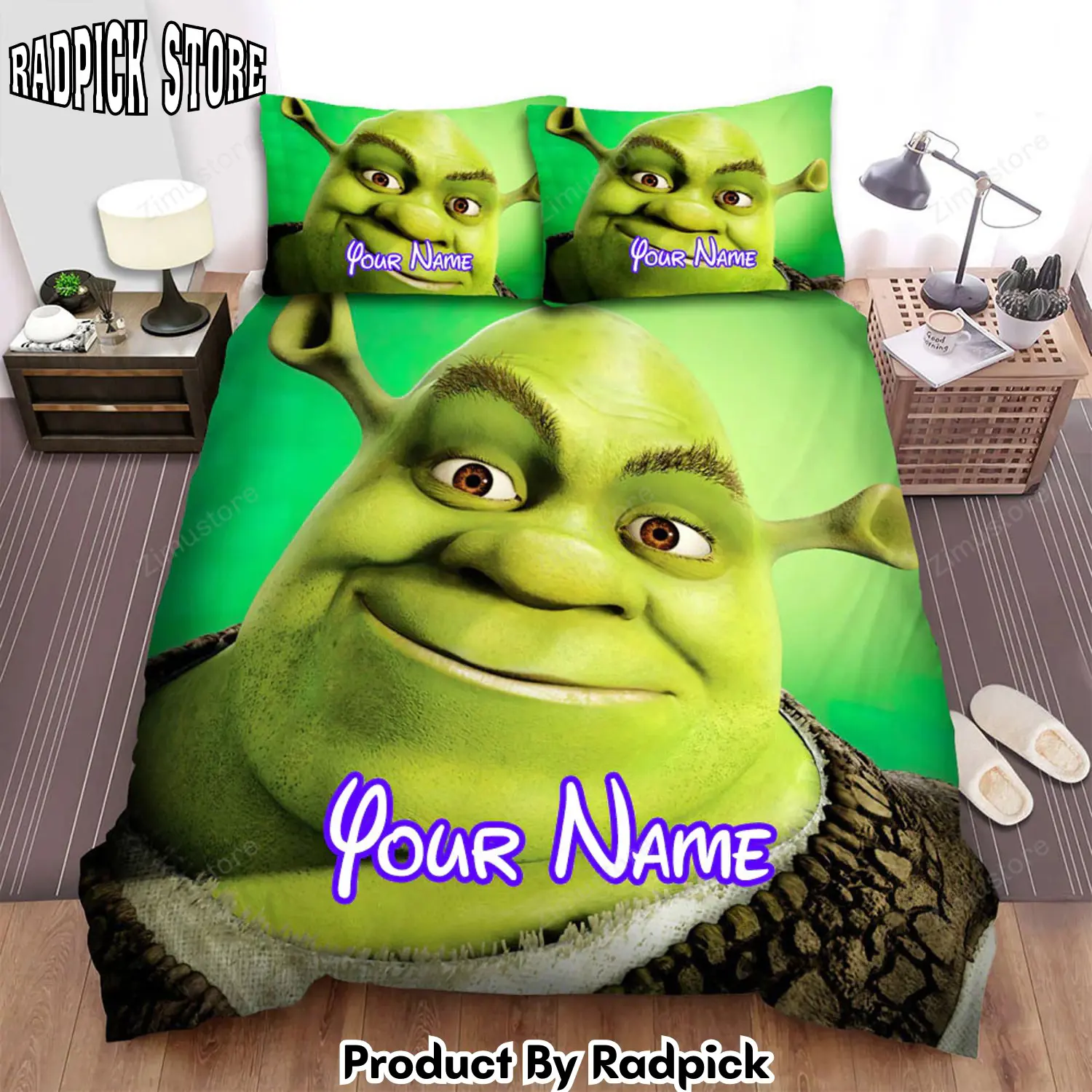 Radpick shrek movie shreks face bed sheets spread comforter duvet cover personalized name bedding sets rp3272319